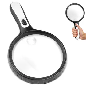Nzv60h0712scfdj03 Nzqxjxz Large Magnifying Glass With Light 5.5in Page Magnifier 5x 15x Handheld