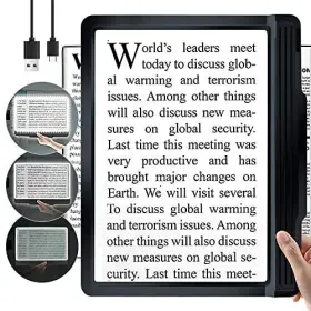 Fdj-0204 Nzv42b0220fdjb 5x Rechargeable Full Book Page Magnifier 6 Inch X Handheld Magnfier Usb Charging