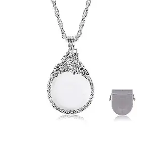 Oasis-x 738629914100 2.5x Magnifier Pendant Retro Magnifying Glass Necklace For Women Monocle