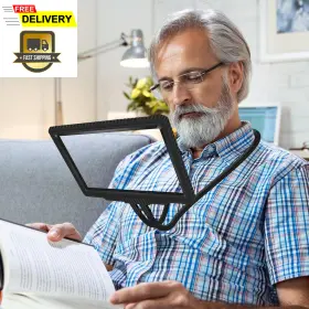 Olebe 726084995628 5x Hands Free Magnifying Glass For Reading Neck Wear Full Page Magnifier Large R