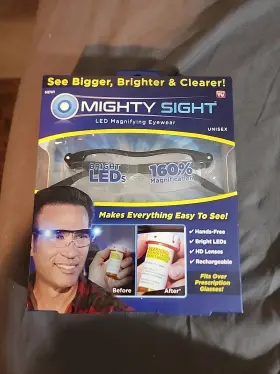 Misimc124 Ontel Mighty Sight Led Magnifying Eyewear Rechargeable Glasses New