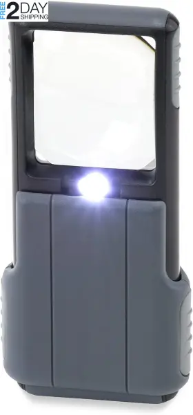 Po-55 Optical Inc Minibrite Led Lighted Slide-out Aspheric Magnifier With Protective Sleeve