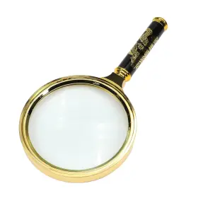 Othmro 889325450505 1pcs 10x Magnifier 90mm Handheld Glass With Dragon Print Metal Handle