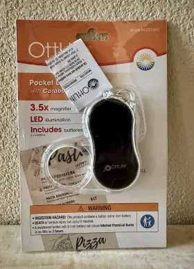 Mg021g5c Ottlite Pocket Led Magnifier With Carabiner Clip 3.5 X Magnification-new