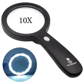 Pineapple 676307330319 Magnifying Glass With Light 10x Lighted Handheld Magnifier L