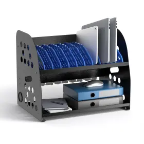 Pochar 850043301882 10-device Charging Station For Chromebook Tablet - Laptop Storage Rack With