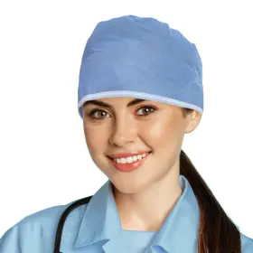 100dsc-bl Purevacy Disposable Surgical Caps One Size Pack Of 100 Blue Hats