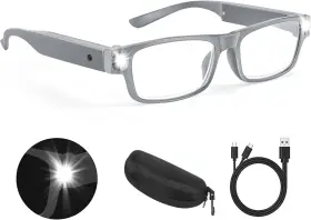 Qgzql 744110166279 200% Magnifying Glasses With Light Usb Rechargeable Led Lighted Eyewe
