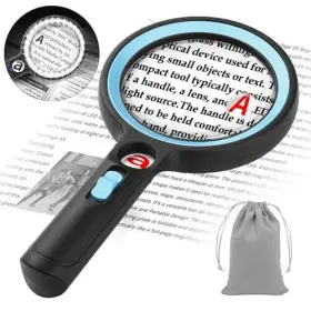 Hqm19b0426fdj05 Qgzql Large 20x 13x 5x Magnifying Glass With Light Handheld 30 Led