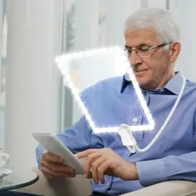 Hqm19b0701gbfdj01 Qgzql 5x Magnifying Glass With 50 Leds Light Large Hands Free Rechargeable
