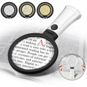 Hqm19b0709scfdj03 Qgzql 30x 10x Large Magnifying Glass With Light And Stand Lighted