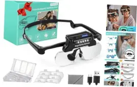 Hqm46240927td01 Qgzql Magnifying Glasses With Lights Rechargeable Hands Free Headband Black