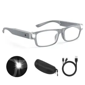 Hqm46241021lhjg Qgzql 200% Magnifying Glasses With Light Usb Rechargeable Led Lighted Gray
