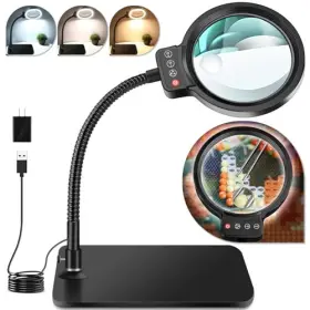 Hqm601114tsfdjl6 Qgzql 30x 10x Magnifying Glass With Light And Stand 72 Led 3 Color Modes Stepless