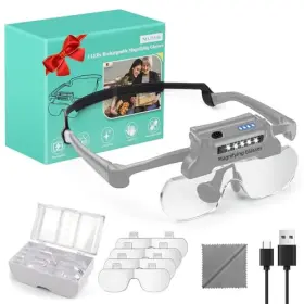 Hqm60h0218tdfdj Qgzql Magnifying Glasses With Lights Rechargeable Hands Free Headband