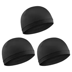 5215nhuy5890 Quilax 3pcs Black Skull Caps Soft For Men Stretchy Wave Cap And Helmet Liner