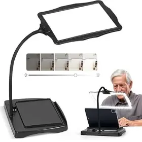 Quorix 768845706586 Desktop Lamp 10x Magnification Magnifying Glass With Light And Stand 360