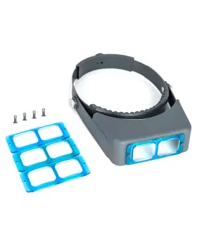 Qwork 734900370306 Headband Magnifier Double Optical Lens Head-mounted Reading Hands
