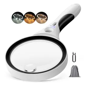 Xt-6909 Recant Rechargeable Magnifying Glass With Light - 10x 20x 45x Illuminated Magnifier