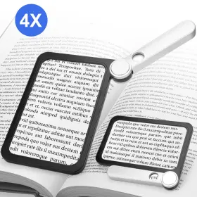 Redtagtown 608374420617 Magnifying Glass Folding 4x Large Page Handheld Magnifier For Reading