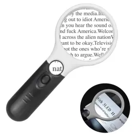 Rongon 742089213840 3x 45x Handheld Magnifier Illuminated Reading Magnifying Glass Lens Jewelry L