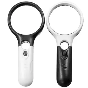 Rongon 742089213864 Handheld Magnifying Glass With Light 3x 45x Magnifier 3 Led Li