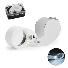 Rongon 824917790027 Pocket Folding Magnifying Glass 40x Illuminated Samll Loupe Magnifiers Jewele