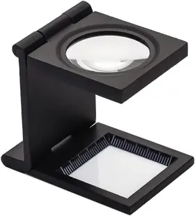 Ta-032 Rongon Pocket Magnifying Glasses Three-folding Magnifier 10x 28mm Zinc Black