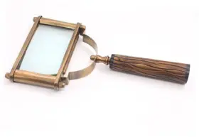 5x-m5u6-40si Roorkee Instruments India Rii Magnifying Glass With Rectangular Handheld Bone Handle