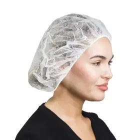 Safeko 871377002573 Unisex Polypropylene Bouffant Caps 100 Count White 24 Inch