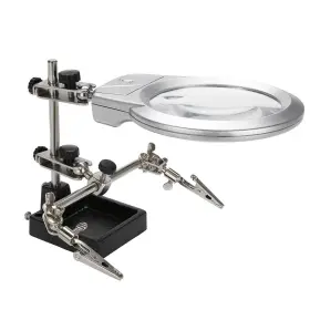 Salmue Salmuepk7sgh9g8f 5x Led Light Magnifier Desk Lamp Helping Hand Repair Clamp Dual Auxiliary Cl