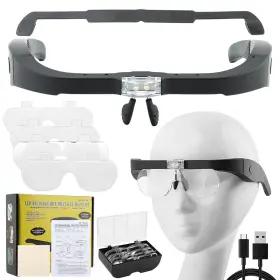 22383917 Saycker Magnifying Glasses With Light Head Magnifier 2 Led Lights And 4