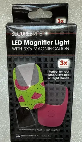 Mf29316wmp Securebrite Compact 3x Magnifiers With Led Light And Protective Pouch 2 Pack