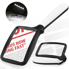 Wb-36801-s Shelepro Folding Handheld Magnifying Glass With Light Brightness Dimmable