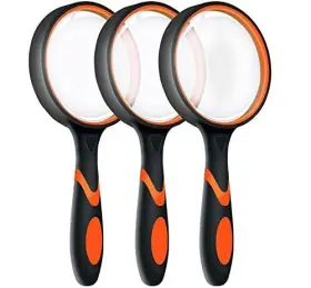 Shengqidz 750226686860 3 Pack Magnifying Glass For Kids 10x 65mm With Non-slip Rubb