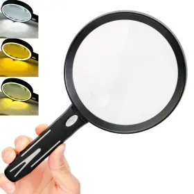 Skgxmagn Sk-0522 10x Large Magnifying Glass With Light 5.8 Inch 28 Leds Handheld Magnifi