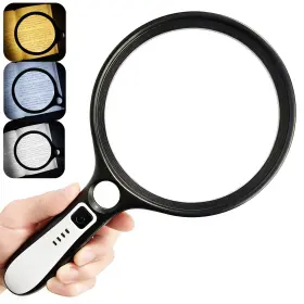 Sk-145c Skgxmagn Large Magnifying Glass With Light 5.8 Inch 10x 30x Lens Rechargeable