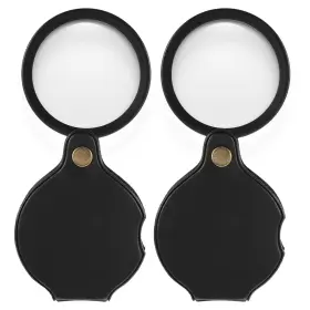 667022 Sorcristy 2 Pcs Pocket Magnifying Glass 20x Small Mini Folding Rotat