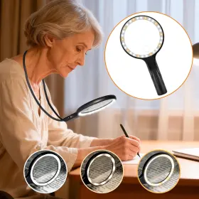 Speciarose 740283192268 Hands Free Magnifying Glass With Light For Close Work Neck Wear Magnifier Fo