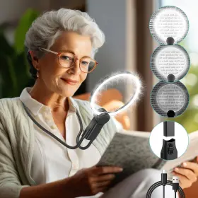 Staebtk 045791065104 Magnifying Glass With Light For Reading 5x Hands Free Magni