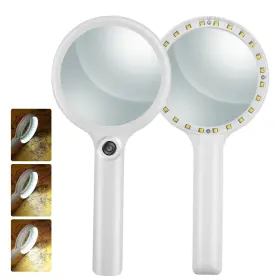 Svy-c-m000001 Svylthorix Led Magnifying Glass For Seniors - 5x Power Handheld Magnifier With 90mm Wide