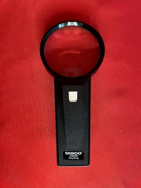 9565b Tasco Vintage 2x 4x Lighted Magnifying Glass Hong Kong 3 Inch Lens Black