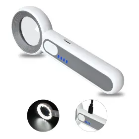 3710magnifier Techshare 11x Magnifying Glass With Light Lightweight Rechargeable 10 Led Power Indic