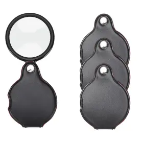 S-6593 Teoyall 10x Small Magnifying Glass 4 Pcs Mini Pocket Magnifier Folding Magnify