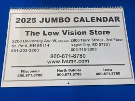 The Low Vision Store 723534669825 2025 Jumbo Calendar