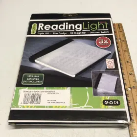 The Paragon Group 989870228160 Book Reading Light Magnifier Magnifies Up To 3x Battery Slim Design Dimmer
