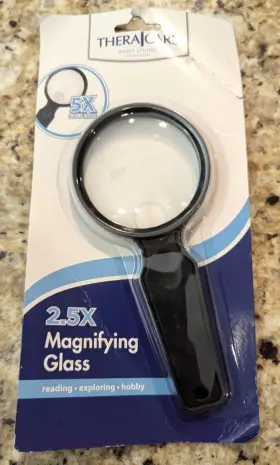 Thera Care 845717010603 2.5x Magnifying Glass 3 Inch Black With 5x Spot Lens