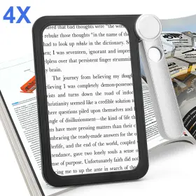 Thesiliconvalley 608374392235 Folding Handheld Magnifying Glass 4x Full Page Rectangular Reading Magnifier