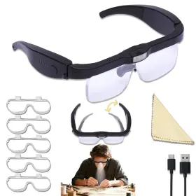 Thingogear Xxk004 Professional Magnifying Glasses Headset With 5 Detachable Lenses Black