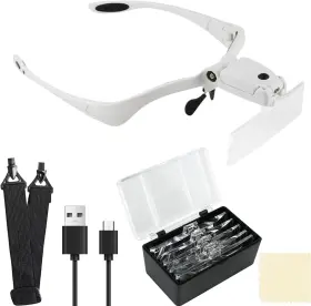 Bls9892bc Tigerily Headband Magnifying Glasses And Rechargeable Led Lampstents Interchange